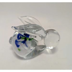 Vintage Murano Style Glass Art Bunny Rabbit Paperweight Figurine